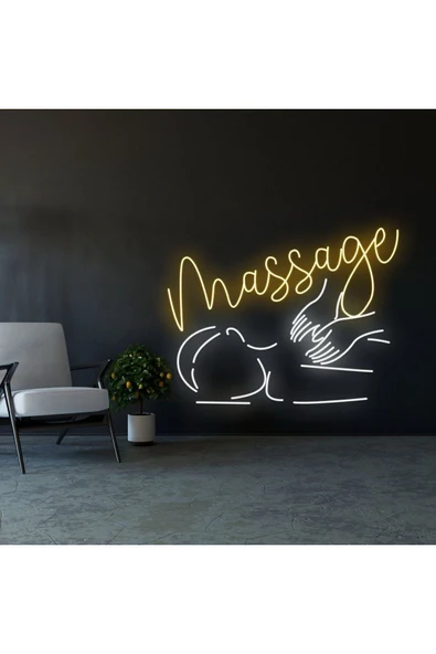 Massage Yazılı ve Şekilli Neon Tabela ürün görseli 1