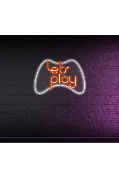 Lets play Yazılı ve Şekilli Neon Tabela ürün görseli 1