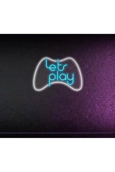 Lets play Yazılı ve Şekilli Neon Tabela ürün görseli 1