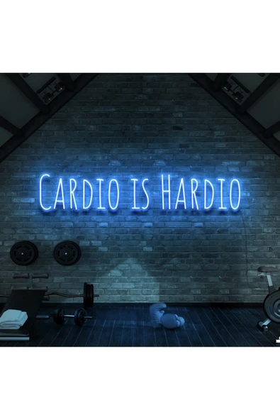 CARDIO IS HARDIO Yazılı Neon Tabela ürün görseli 1