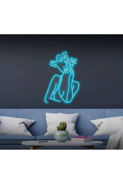 Aesthetic Çiçekli Kadın Figürlü Neon Tabela ürün görseli 1