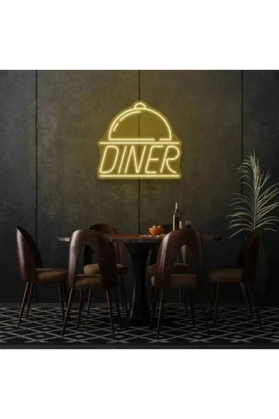 Restoranlara Özel Diner Yazılı ve Şekilli Neon Tabela ürün görseli 1