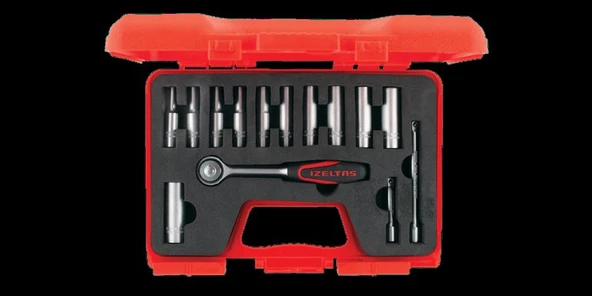 İzeltaş 1/4" Altı Köşe Derin Lokma Anahtar Set (14 Parça) 1107 00 6014 ürün görseli 1