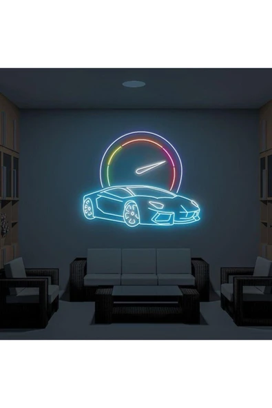 Rent A Carlara Özel Araba Figürlü Neon Tabela ürün görseli 1
