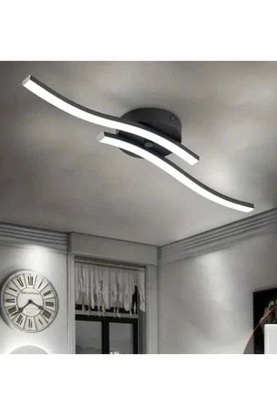 Marsel Lighting MARSEL 2Lİ Model Siyah Led Tavan Işığı Oturma Odası,yatak Odası, Mutfak Ve Ofis Şık Avize ürün görseli 1