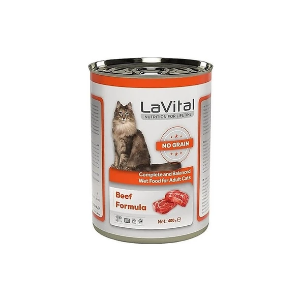 Lavital Adult Tahılsız Biftekli Yetişkin Kedi Konservesi 400 gr 12 Adet ürün görseli 1