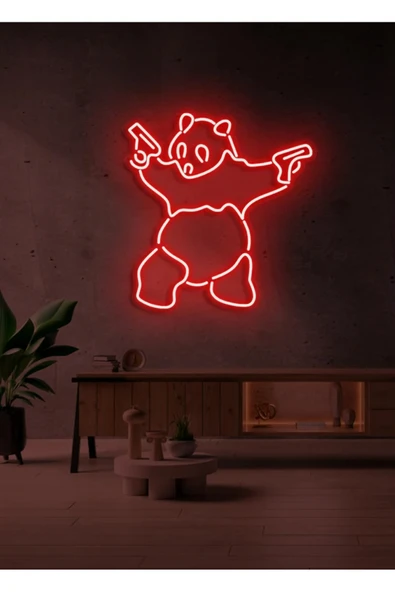 Panda Figürlü Neon Tabela ürün görseli 1