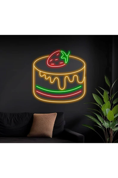 Çilekli Pasta Figürlü Neon Tabela ürün görseli 1