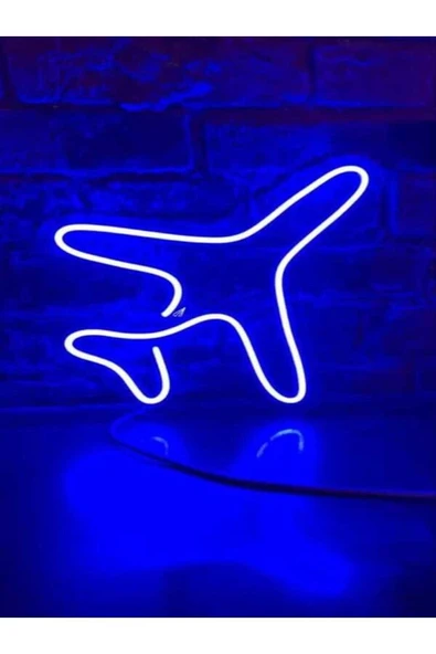 Uçak Figürü Minimal Neon Işıklı Pleksi Tabela ürün görseli 1