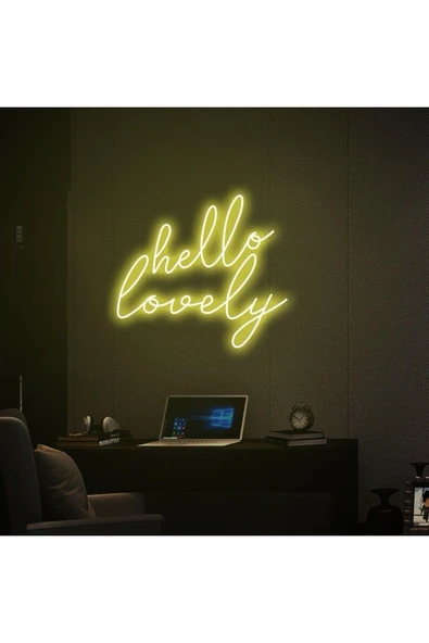 Hello Lovely Yazılı Neon Tabela ürün görseli 1