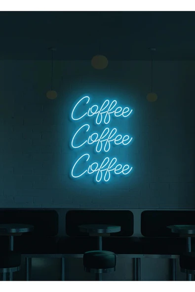 Coffee Coffee Coffee Yazılı Neon Tabela ürün görseli 1