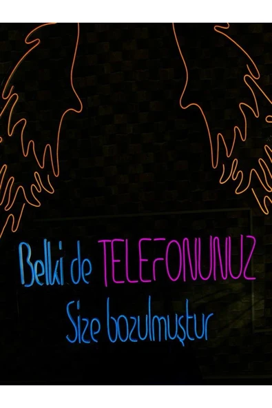 Belki de TELEFONUNUZ Size Bozulmuştur Yazılı Neon Tabela ürün görseli 1