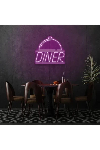 Restoranlara Özel Diner Yazılı ve Şekilli Neon Tabela ürün görseli 1