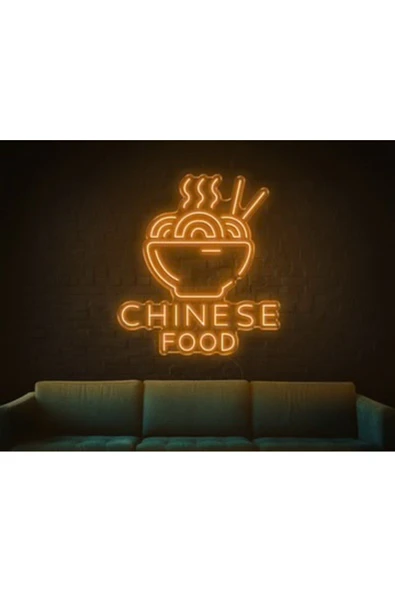 CHINESE FOOD Yazılı ve Şekilli Neon Tabela ürün görseli 1