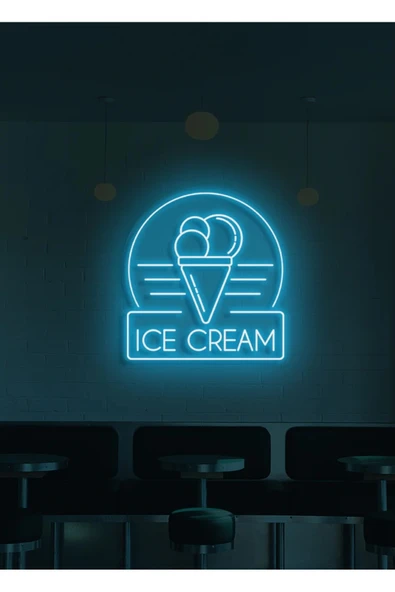ICE CREAM Yazılı ve Şekilli Neon Tabela ürün görseli 1