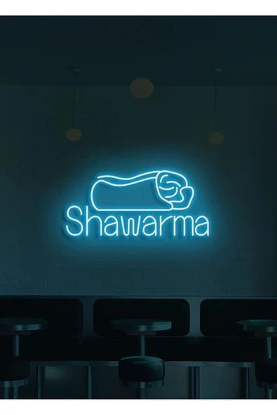 Shawarma Yazılı ve Şekilli Neon Tabela ürün görseli 1