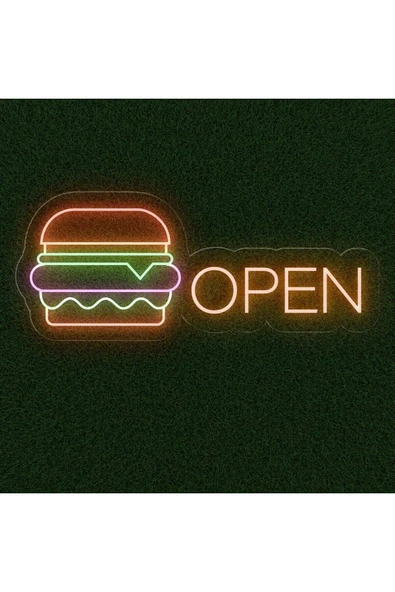 OPEN Yazılı ve Şekilli Neon Tabela ürün görseli 1