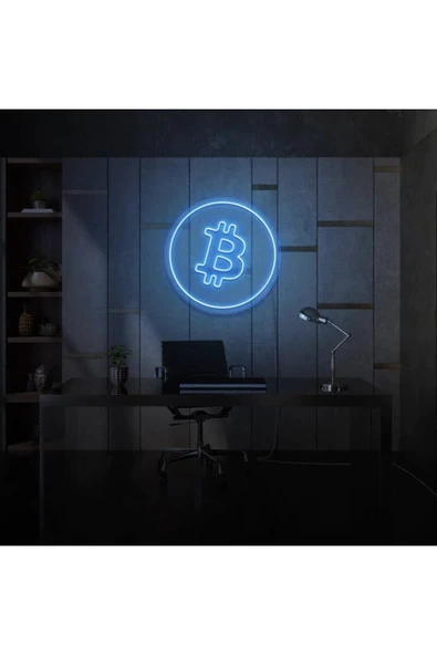 Bitcoin Logo Neon Tabela ürün görseli 1
