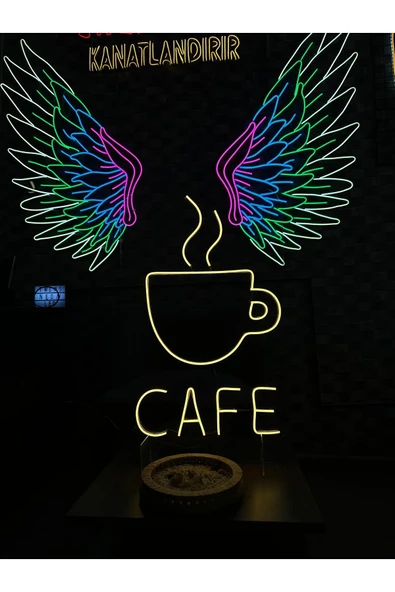 CAFE Yazılı ve Şekilli Neon Tabela - Resim 2