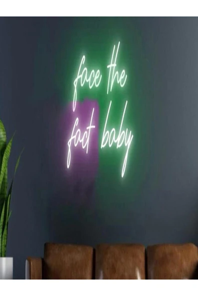 Face The Fact Baby Yazılı Neon Tabela ürün görseli 1