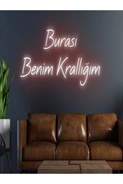 Burası Benim Krallığım Yazılı Neon Tabela ürün görseli 1