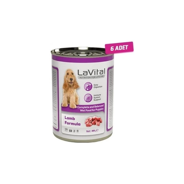 La Vital 6 Adet - Lavital Puppy Kuzulu  Yavru Köpek Konservesi 400 gr ürün görseli 1