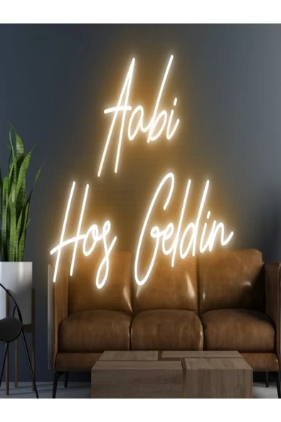 Aabi Hoşgeldin Yazılı Neon Tabela ürün görseli 1