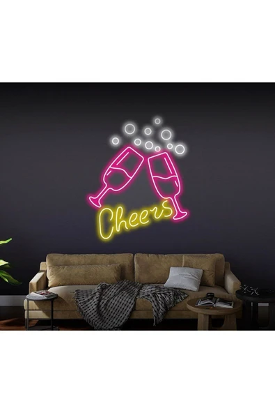 Cheers Yazılı ve Şekilli Neon Tabela ürün görseli 1