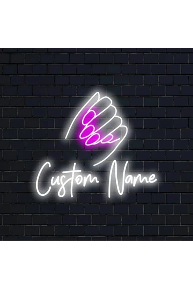 Kişileştirilebilir Tırnak Figürlü Neon Tabela ürün görseli 1