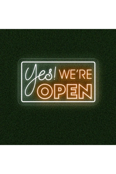Yes! WE'RE OPEN Yazılı Neon Tabela ürün görseli 1