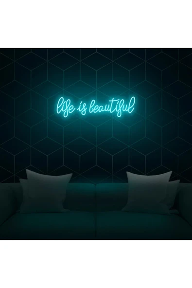 Life Is Beautiful Yazılı Neon Tabela ürün görseli 1