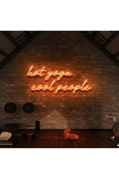 Hot Yoga Cool People Yazılı Neon Tabela ürün görseli 1