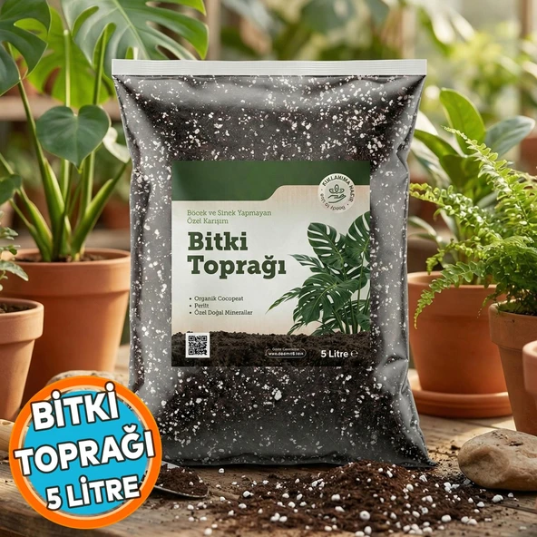 Organik Cocopeat Perlit Pomza Karışımlı Genel Bitki Kullanıma Uygun Bitki Toprağı Toprak (5 LİTRE) ürün görseli 1