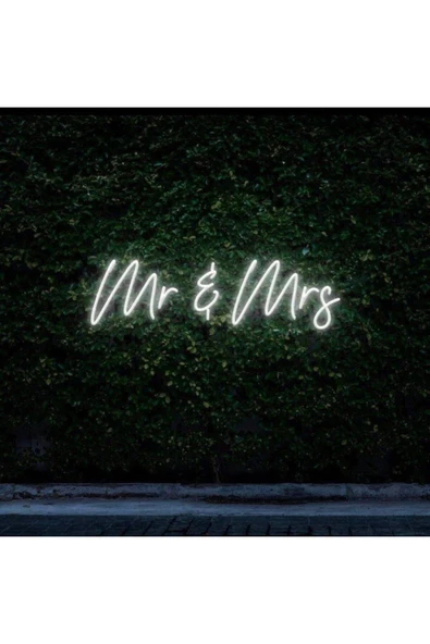 Mr & Mrs Yazılı Neon Tabela ürün görseli 1