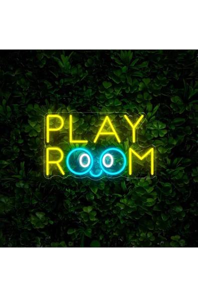 PLAY ROOM Yazılı ve Şekilli Neon Tabela ürün görseli 1