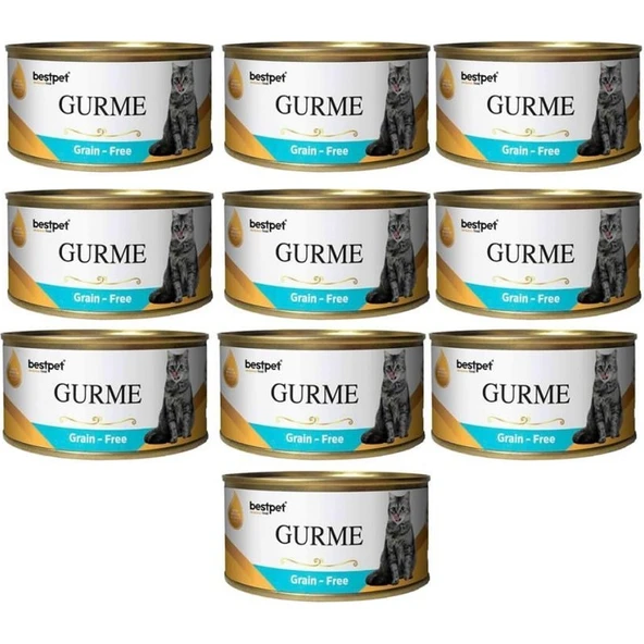Bestpet Gurme Kedi Konservesi Ton ve Hamsi Parça00  Etli 85 gr 10 Adet ürün görseli 1