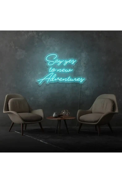 Say Yes To New Adventures Yazılı Neon Tabela ürün görseli 1