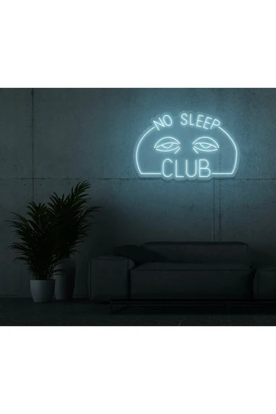 NO SLEEP CLUB Yazılı ve Şekilli Neon Tabela ürün görseli 1