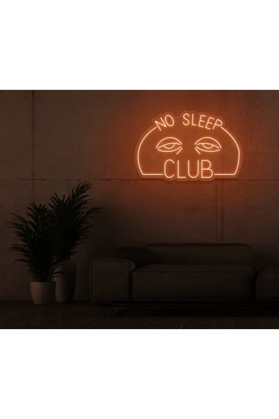 NO SLEEP CLUB Yazılı ve Şekilli Neon Tabela ürün görseli 1