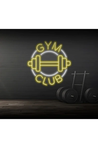 GYM CLUB Yazılı ve Şekilli Neon Tabela ürün görseli 1