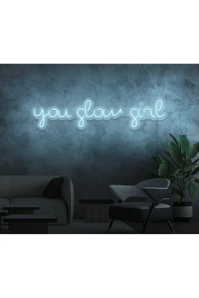 you glow girl Yazılı Neon Tabela ürün görseli 1