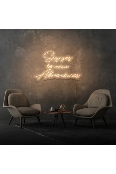 Say Yes To New Adventures Yazılı Neon Tabela ürün görseli 1