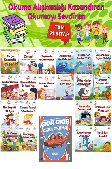 1. Sınıf Okuma Alışkanlığı Kazandıran Okumayı Sevdiren Renkli Resimli Hikayeler Seti 1 + Akıcı Okuma ürün görseli 1