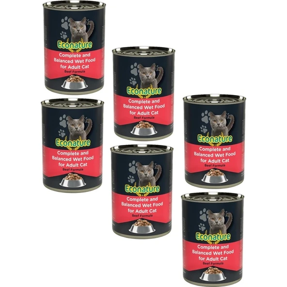 Econature Sığır Etli Kedi Konservesi 400 gr (6 Adet) ürün görseli 1