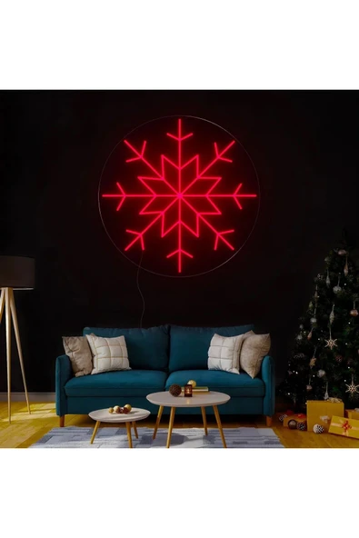 Kar Tanesi Şekilli Neon Tabela ürün görseli 1