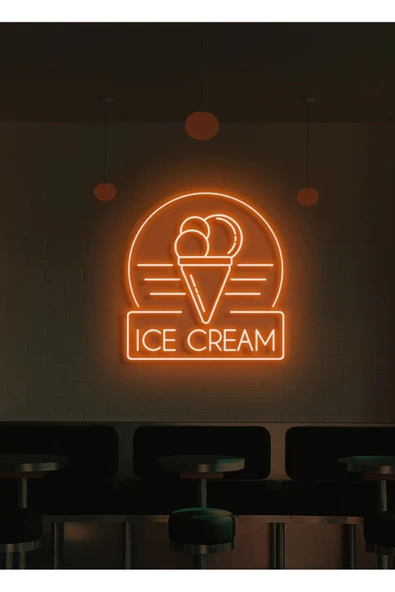 ICE CREAM Yazılı ve Şekilli Neon Tabela ürün görseli 1