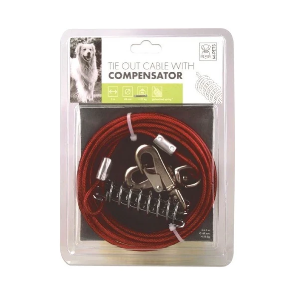 M-Pets Compensator Bahçe Bağlama Halati 5mt/ Kırmızı ürün görseli 1