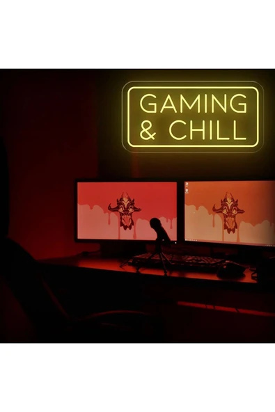 GAMING & CHILL Yazılı Neon Tabela ürün görseli 1
