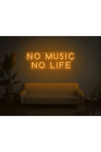 NO MUSİC NO LIFE Yazılı Neon Tabela ürün görseli 1