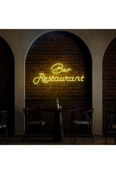 Bar Restaurant Yazılı Neon Tabela ürün görseli 1